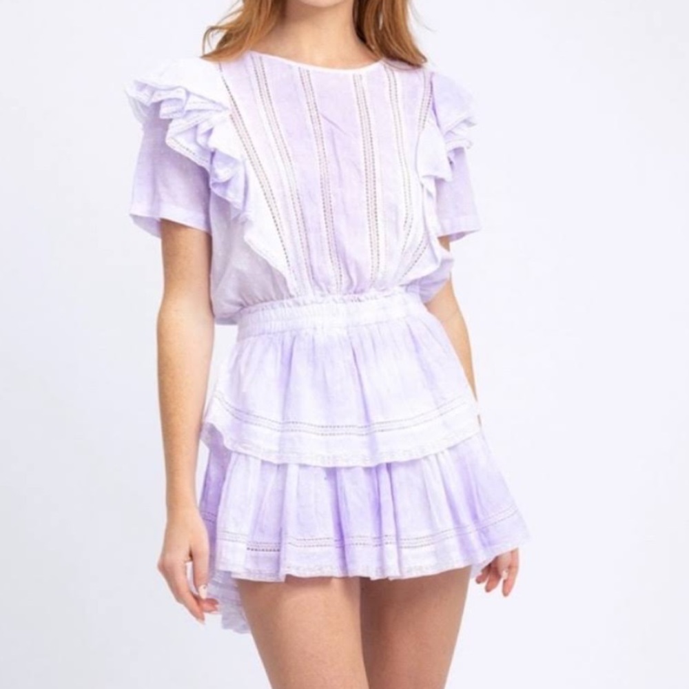 LoveShackFancy
Natasha Short Sleeve Eyelet Mini Dress